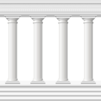 Antique columns and temple clipart design illustration