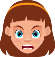 ilustração de design de clipart de expressão de rosto de menina png
