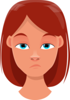 Woman face expression clipart design illustration png