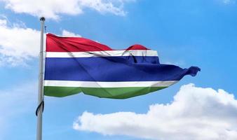 Gambia flag - realistic waving fabric flag. photo