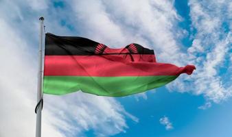 Malawi flag - realistic waving fabric flag. photo