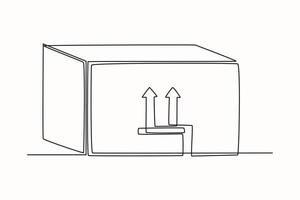 One continuous line drawing of This side up icon. Packaging mark concept. Single line draw design vector graphic illustration.