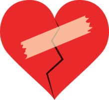 ilustração de design de clipart de coração partido png