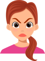 ilustração de design de clipart de expressão de rosto de mulher