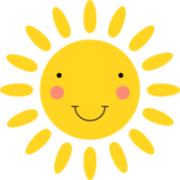 illustrazione di disegno di clipart del fumetto del sole sorridente png