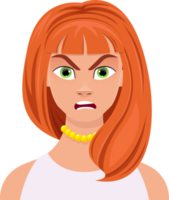 ilustração de design de clipart de expressão de rosto de mulher