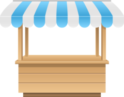 Empty market stall clipart design illustration png