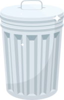 Metallic trash can clipart design illustration png