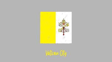 Vatican City National Country Flag Marker or Pencil Sketch Illustration Video