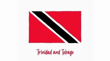 Trinidad and Tobago National Country Flag Marker or Pencil Sketch Illustration Video