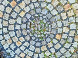 Old historical cobblestone roads and walkways all over europe. photo