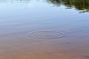 Detailed close up view on water surfaces with ripples and waves and the sunlight reflecting at the surface photo