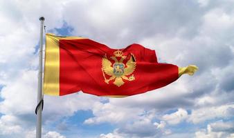 Montenegro flag - realistic waving fabric flag. photo