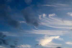 Beautiful panorama of orange and yellow clouds at sunrise photo