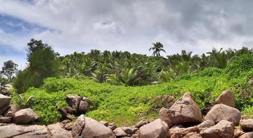 Beautiful impressions of the tropical landscape on the Seychelles islands paradise photo