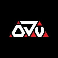 OJV triangle letter logo design with triangle shape. OJV triangle logo design monogram. OJV triangle vector logo template with red color. OJV triangular logo Simple, Elegant, and Luxurious Logo. OJV