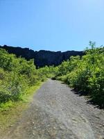 View into a canyon landscape on Iceland. photo