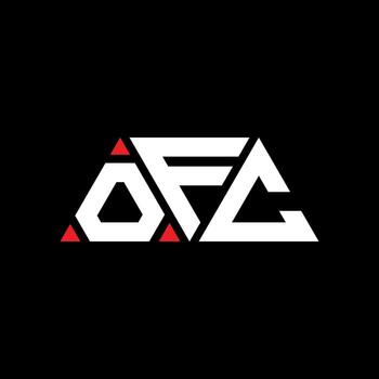 OFC triangle letter logo design with triangle shape. OFC triangle logo design monogram. OFC triangle vector logo template with red color. OFC triangular logo Simple, Elegant, and Luxurious Logo. OFC