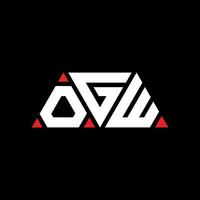 OGW triangle letter logo design with triangle shape. OGW triangle logo design monogram. OGW triangle vector logo template with red color. OGW triangular logo Simple, Elegant, and Luxurious Logo. OGW
