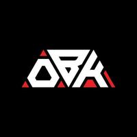 diseño de logotipo de letra de triángulo obk con forma de triángulo. monograma de diseño de logotipo de triángulo obk. plantilla de logotipo de vector de triángulo obk con color rojo. logotipo triangular obk logotipo simple, elegante y lujoso. Obk