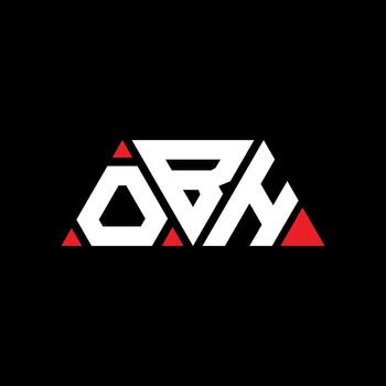 OBH triangle letter logo design with triangle shape. OBH triangle logo design monogram. OBH triangle vector logo template with red color. OBH triangular logo Simple, Elegant, and Luxurious Logo. OBH