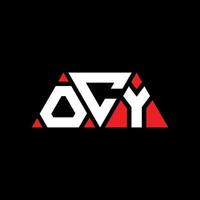 diseño de logotipo de letra de triángulo ocy con forma de triángulo. monograma de diseño de logotipo de triángulo ocy. plantilla de logotipo de vector de triángulo ocy con color rojo. logotipo triangular de ocy logotipo simple, elegante y lujoso. ocy