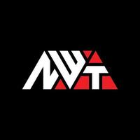 NWT triangle letter logo design with triangle shape. NWT triangle logo design monogram. NWT triangle vector logo template with red color. NWT triangular logo Simple, Elegant, and Luxurious Logo. NWT