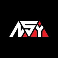 diseño de logotipo de letra triangular nsy con forma de triángulo. monograma de diseño de logotipo de triángulo nsy. plantilla de logotipo de vector de triángulo nsy con color rojo. logotipo triangular nsy logotipo simple, elegante y lujoso. nsy