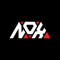 diseño de logotipo de letra triangular nox con forma de triángulo. monograma de diseño del logotipo del triángulo nox. plantilla de logotipo de vector de triángulo nox con color rojo. logotipo triangular nox logotipo simple, elegante y lujoso. nox