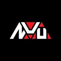 NUU triangle letter logo design with triangle shape. NUU triangle logo design monogram. NUU triangle vector logo template with red color. NUU triangular logo Simple, Elegant, and Luxurious Logo. NUU