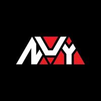 diseño de logotipo de letra de triángulo nuy con forma de triángulo. monograma de diseño de logotipo de triángulo nuy. nuy plantilla de logotipo de vector de triángulo con color rojo. logotipo triangular nuy logotipo simple, elegante y lujoso. nuy