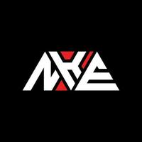 NKE triangle letter logo design with triangle shape. NKE triangle logo design monogram. NKE triangle vector logo template with red color. NKE triangular logo Simple, Elegant, and Luxurious Logo. NKE