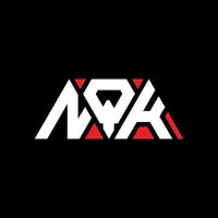 NQK triangle letter logo design with triangle shape. NQK triangle logo design monogram. NQK triangle vector logo template with red color. NQK triangular logo Simple, Elegant, and Luxurious Logo. NQK