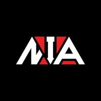 diseño de logotipo de letra triangular nia con forma de triángulo. monograma de diseño del logotipo del triángulo nia. plantilla de logotipo de vector de triángulo nia con color rojo. logo triangular de nia logo simple, elegante y lujoso. nia