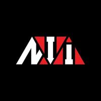 NII triangle letter logo design with triangle shape. NII triangle logo design monogram. NII triangle vector logo template with red color. NII triangular logo Simple, Elegant, and Luxurious Logo. NII