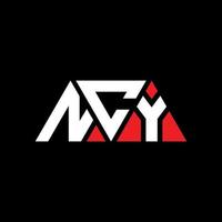 NCY triangle letter logo design with triangle shape. NCY triangle logo design monogram. NCY triangle vector logo template with red color. NCY triangular logo Simple, Elegant, and Luxurious Logo. NCY