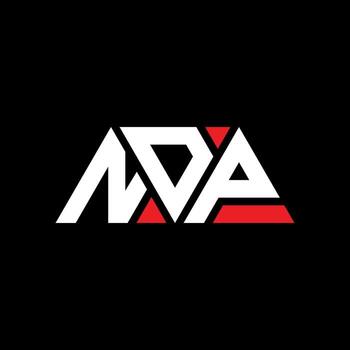 NDP triangle letter logo design with triangle shape. NDP triangle logo design monogram. NDP triangle vector logo template with red color. NDP triangular logo Simple, Elegant, and Luxurious Logo. NDP