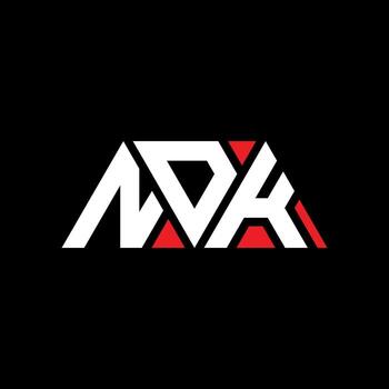 NDK triangle letter logo design with triangle shape. NDK triangle logo design monogram. NDK triangle vector logo template with red color. NDK triangular logo Simple, Elegant, and Luxurious Logo. NDK