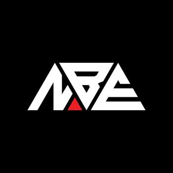 NBE triangle letter logo design with triangle shape. NBE triangle logo design monogram. NBE triangle vector logo template with red color. NBE triangular logo Simple, Elegant, and Luxurious Logo. NBE