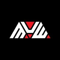 MUW triangle letter logo design with triangle shape. MUW triangle logo design monogram. MUW triangle vector logo template with red color. MUW triangular logo Simple, Elegant, and Luxurious Logo. MUW