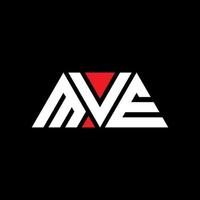 diseño de logotipo de letra triangular mve con forma de triángulo. monograma de diseño de logotipo de triángulo mve. plantilla de logotipo de vector de triángulo mve con color rojo. logotipo triangular mve logotipo simple, elegante y lujoso. muévete