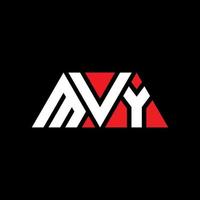 diseño de logotipo de letra triangular mvy con forma de triángulo. monograma de diseño de logotipo de triángulo mvy. plantilla de logotipo de vector de triángulo mvy con color rojo. logotipo triangular mvy logotipo simple, elegante y lujoso. mvy