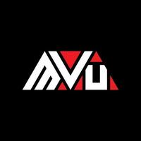 Diseño de logotipo de letra triangular mvu con forma de triángulo. monograma de diseño del logotipo del triángulo mvu. plantilla de logotipo de vector de triángulo mvu con color rojo. logotipo triangular mvu logotipo simple, elegante y lujoso. mvu