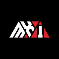 diseño de logotipo de letra triangular mxi con forma de triángulo. monograma de diseño de logotipo de triángulo mxi. plantilla de logotipo de vector de triángulo mxi con color rojo. logotipo triangular mxi logotipo simple, elegante y lujoso. mxi