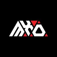 MXO triangle letter logo design with triangle shape. MXO triangle logo design monogram. MXO triangle vector logo template with red color. MXO triangular logo Simple, Elegant, and Luxurious Logo. MXO