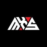 diseño de logotipo de letra triangular mxs con forma de triángulo. monograma de diseño del logotipo del triángulo mxs. plantilla de logotipo de vector de triángulo mxs con color rojo. logotipo triangular mxs logotipo simple, elegante y lujoso. mxs