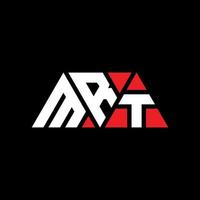 MRT triangle letter logo design with triangle shape. MRT triangle logo design monogram. MRT triangle vector logo template with red color. MRT triangular logo Simple, Elegant, and Luxurious Logo. MRT