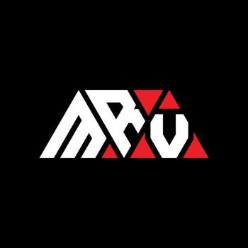 MRV triangle letter logo design with triangle shape. MRV triangle logo design monogram. MRV triangle vector logo template with red color. MRV triangular logo Simple, Elegant, and Luxurious Logo. MRV