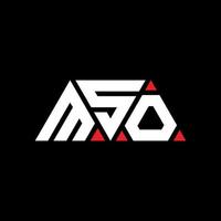 MSO triangle letter logo design with triangle shape. MSO triangle logo design monogram. MSO triangle vector logo template with red color. MSO triangular logo Simple, Elegant, and Luxurious Logo. MSO