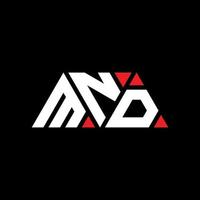 diseño de logotipo de letra triangular mnd con forma de triángulo. monograma de diseño de logotipo de triángulo mnd. plantilla de logotipo de vector de triángulo mnd con color rojo. logo triangular mnd logo simple, elegante y lujoso. mente